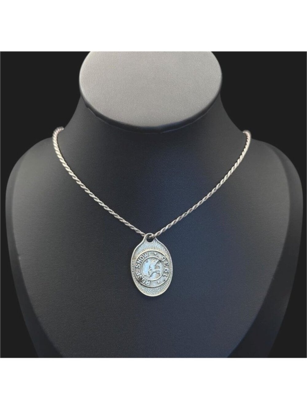1936 Rose Polytechnic Institute Rose Show Elephant Medallion Pendant Necklace St